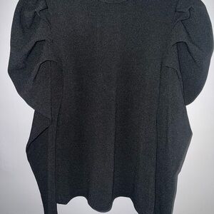 Black Long Sleeved Puffy shoulder Shirt